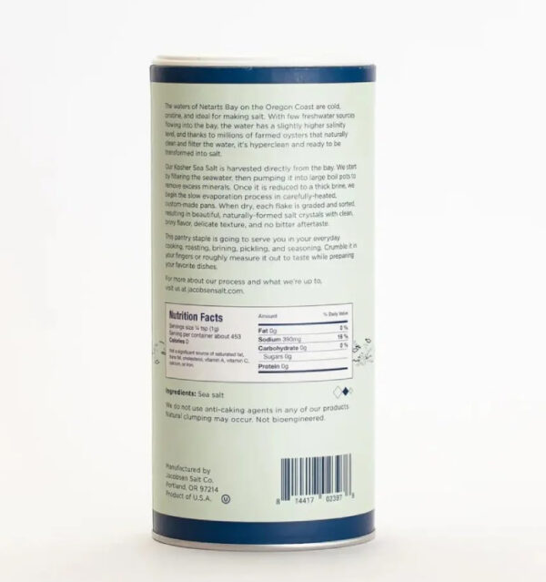 Jacobsen Salt Co. One Pound Pure Kosher Sea Salt